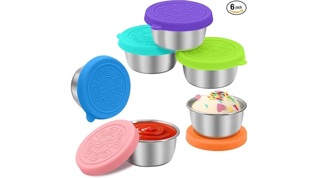 six leakproof stainless steel dressings