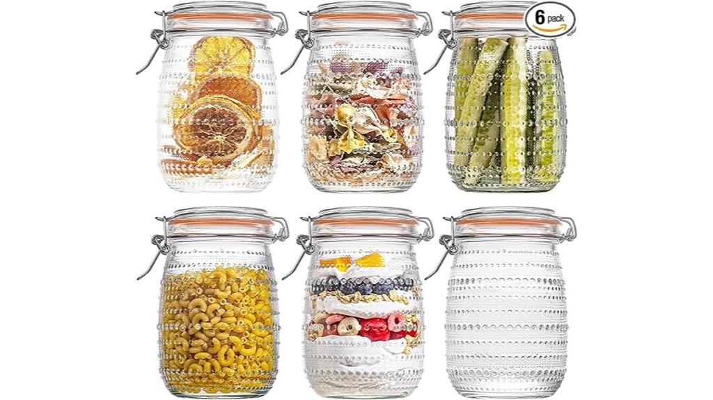 six pack 32oz glass jars