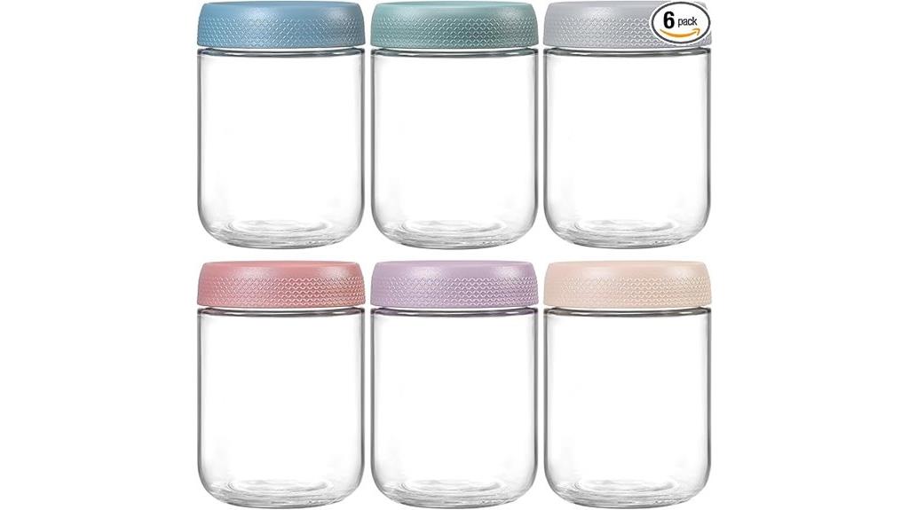 six pack glass food containers