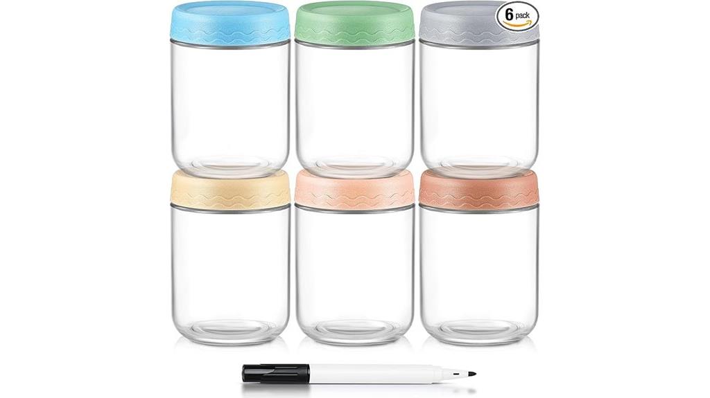 six pack glass storage jars