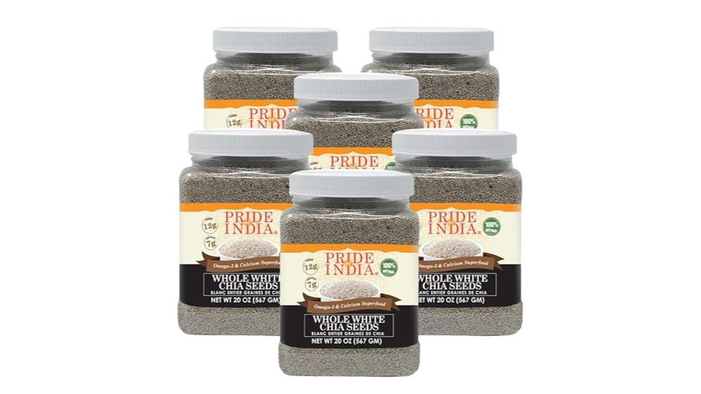 six pack white chia jars
