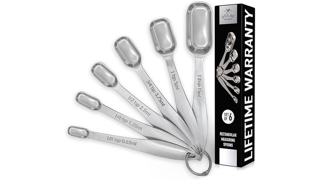 six piece measuring spoons