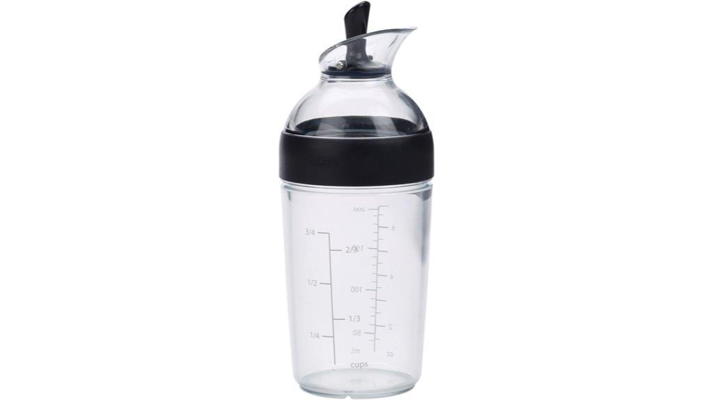 small black salad shaker