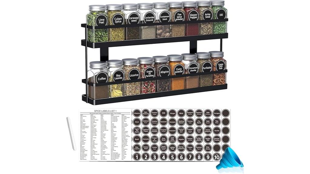 spice rack with 18 jars