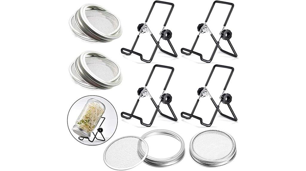 stainless steel sprouting jar lids