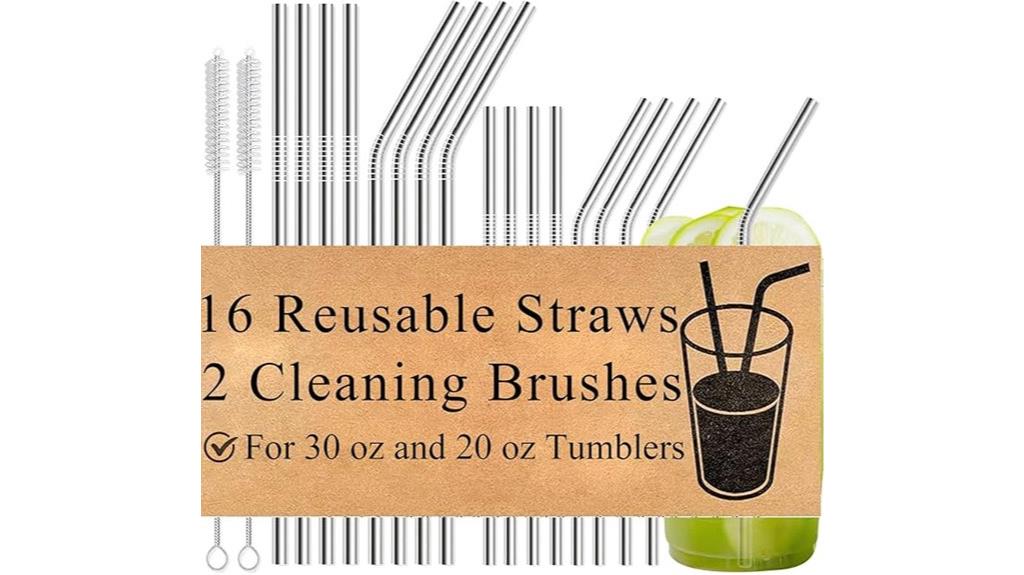 stainless steel straw set
