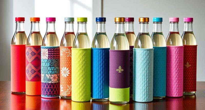 stylish glass bottle sleeves