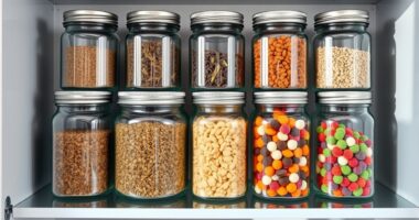 stylish organized glass storage