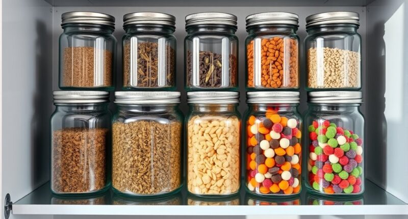 stylish organized glass storage