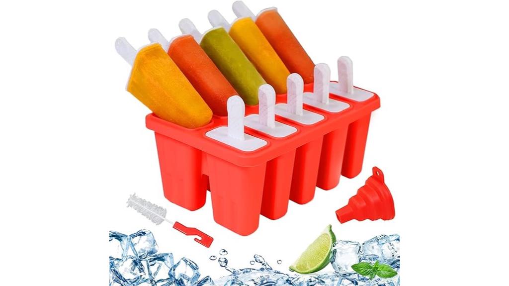 ten cavity silicone ice pop molds