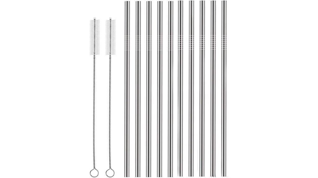 ten stainless steel straws