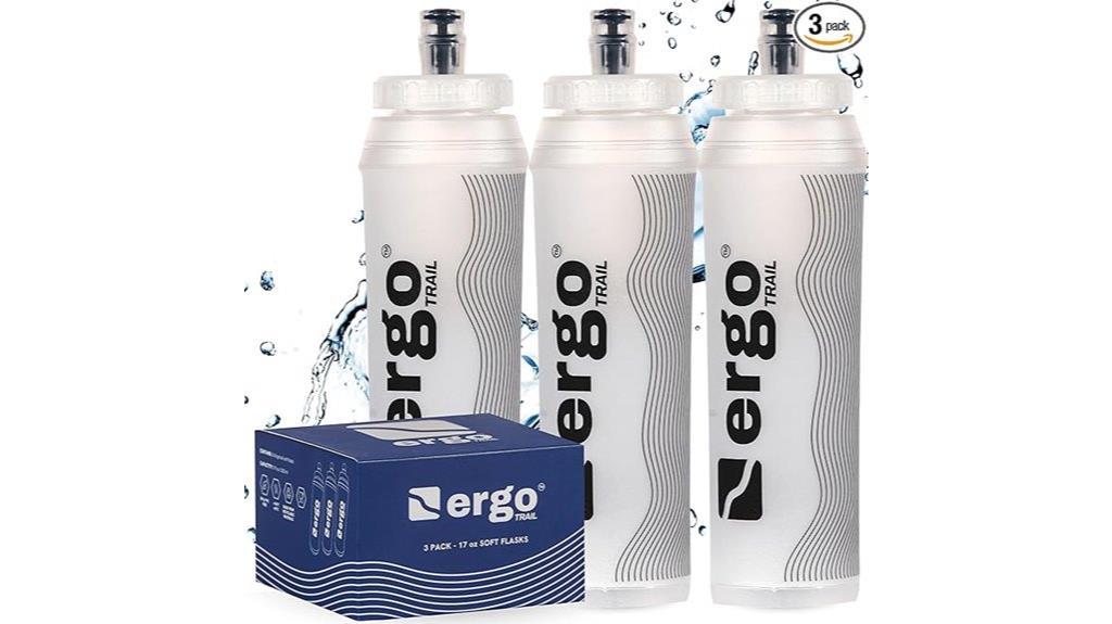 three pack soft water bottles