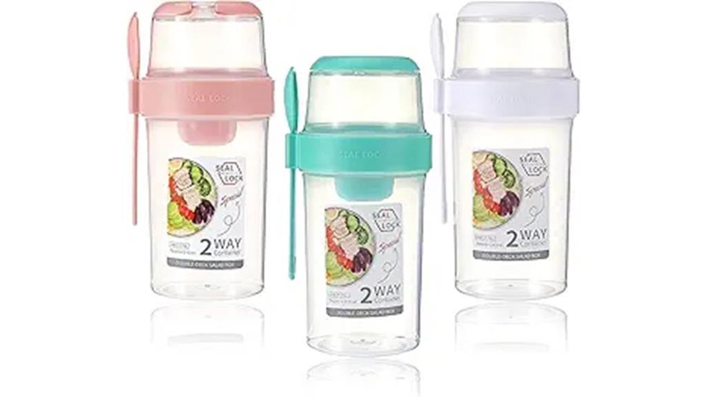 three piece salad container