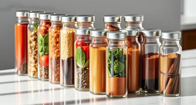 top glass spice jar selection