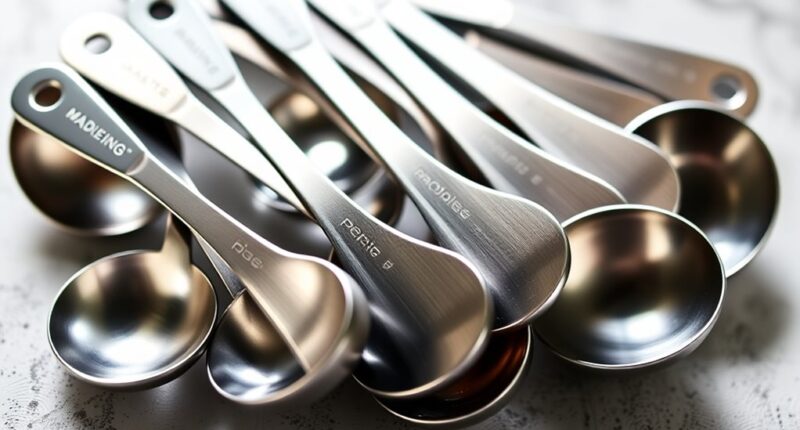 top stainless steel measuring spoons