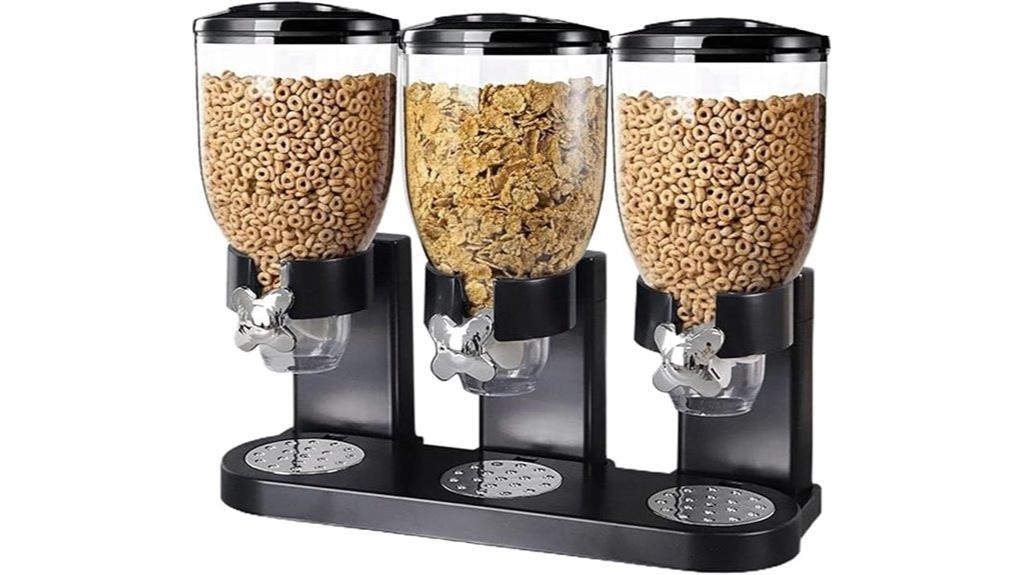 triple food dispenser for snacks