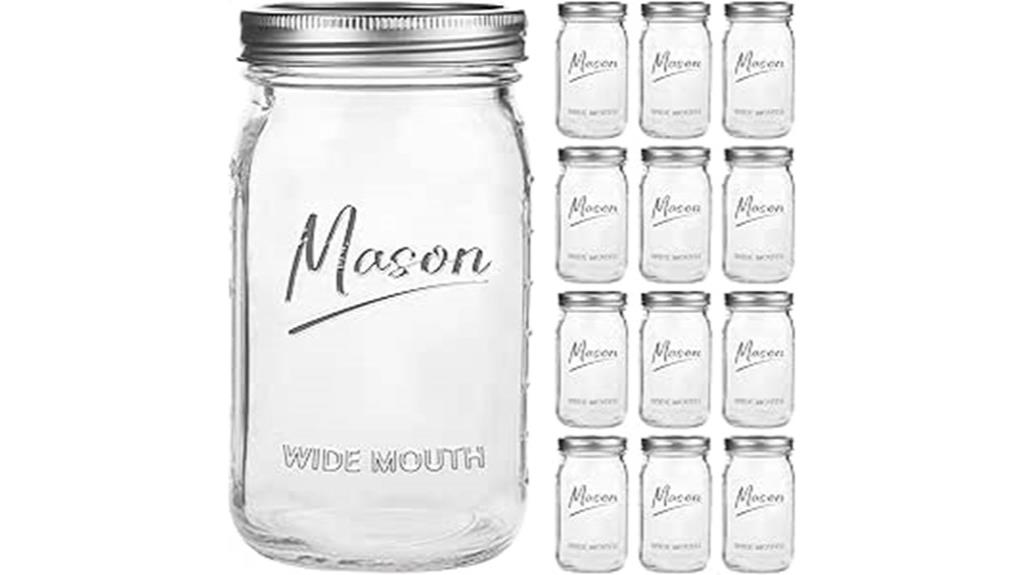 twelve 32 ounce mason jars