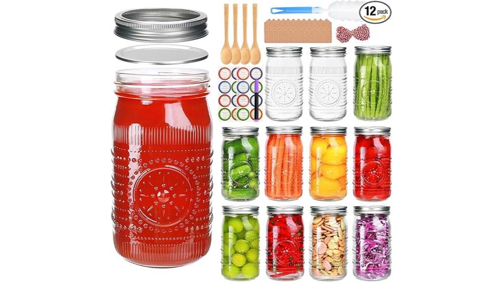 twelve 32oz mason jars