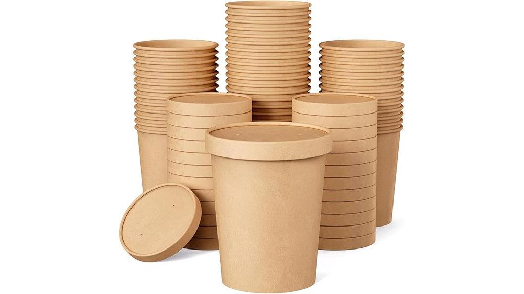 twenty five 32oz paper containers