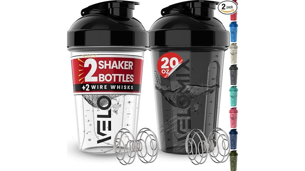 twin 20 oz shaker bottles