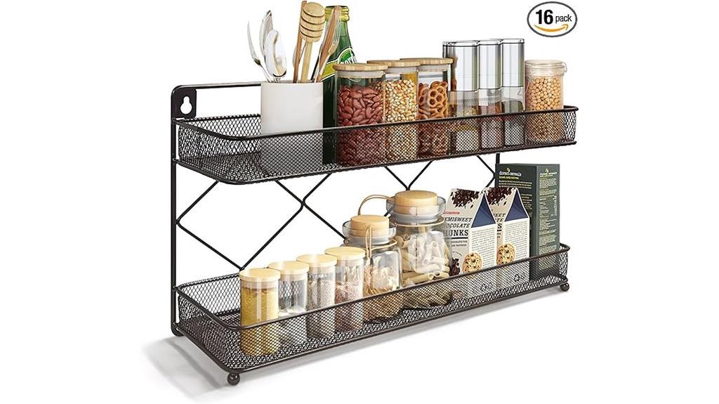 two tier metal spice rack