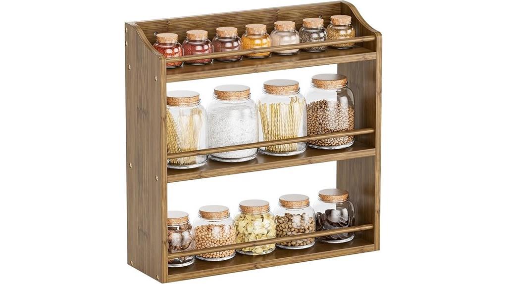walnut bamboo spice rack