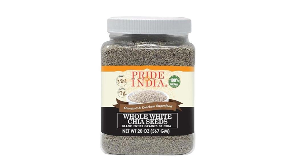 white chia seeds jar