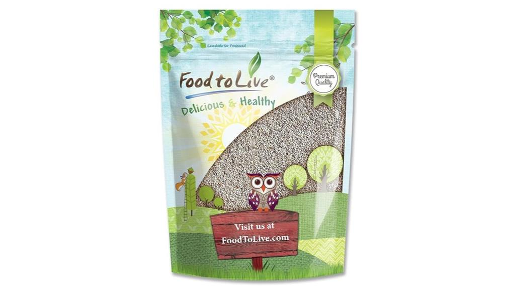 white chia seeds package