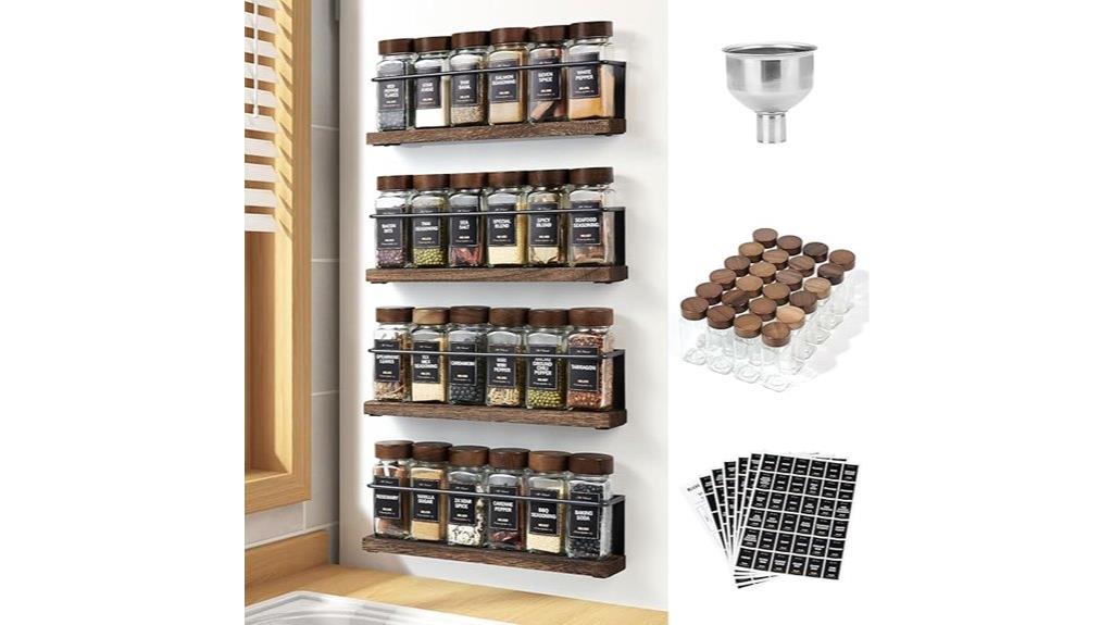 wooden magnetic spice organizer