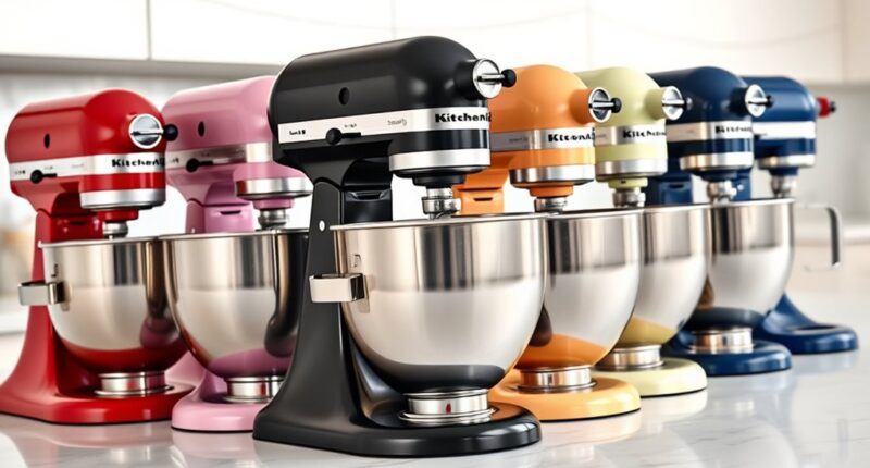 top kitchenaid mixer colors