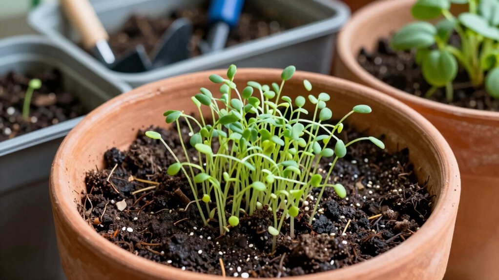 container soil watering mulch