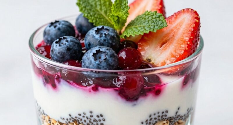 layered chia parfait textures