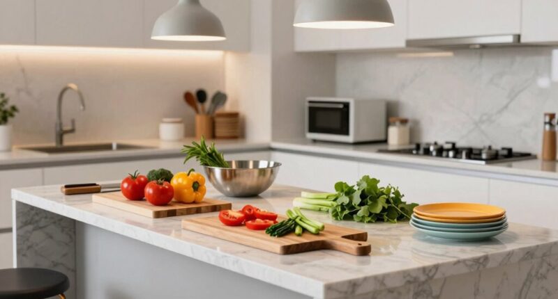 organized cooking workspace flow