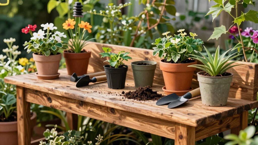 organized garden workspace efficiency