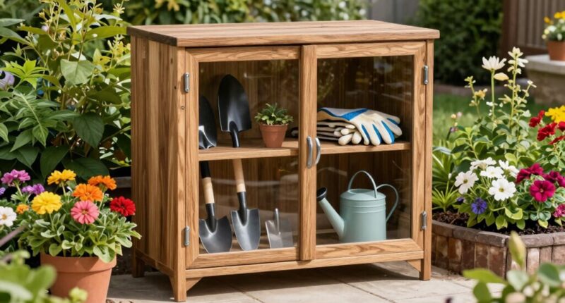 organized gardening equipment storage