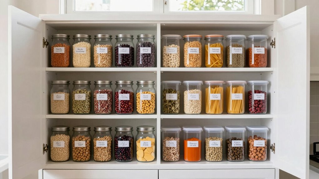 organized labeled pantry storage