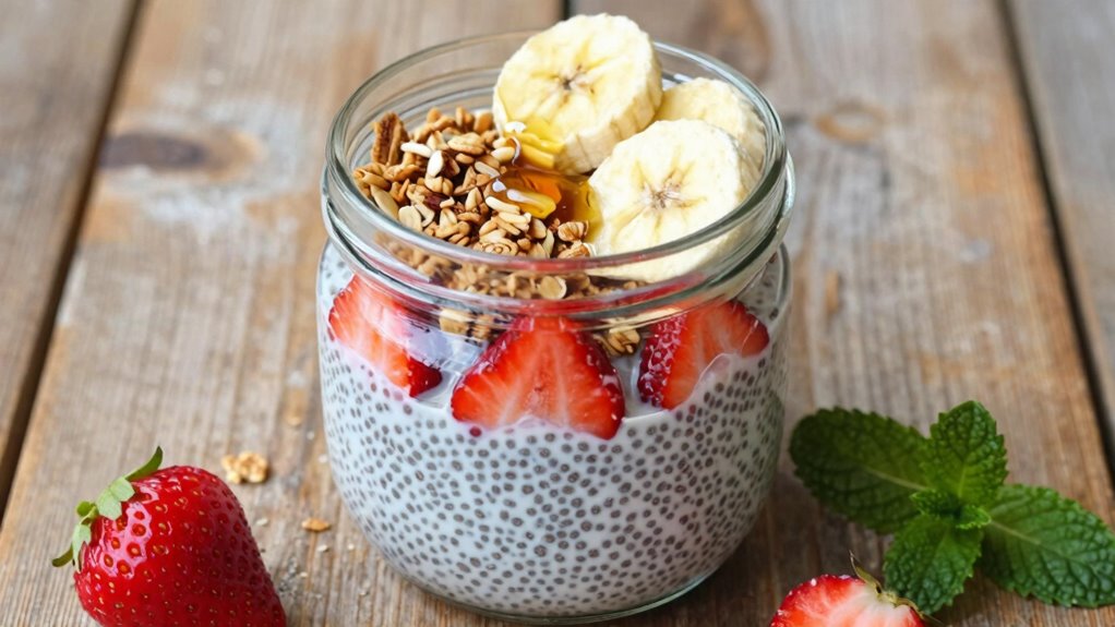 vegan chia breakfast layering